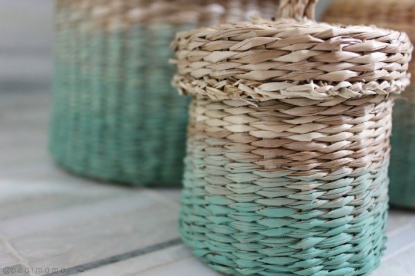 ikea-hack-painted-baskets-green-ombre